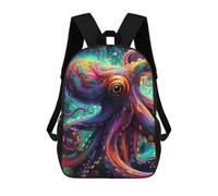 sinyumoney Colorful Octopus Artwork-8 Zaino Scolastico Per Bambini Da 17 Pollici, Zaino Casual Da Viaggio Per Ragazzi E Ragazze, Zaino Da Giorno Di Grande Capacità 17inch