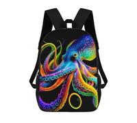 sinyumoney Colorful Octopus Artwork Zaino Scolastico Stampato in 3D Zaini Casual Per Bambini Borsa Scolastica Stampata in 3D Per Ragazzi Delle Elementari E Delle Medie 17inch