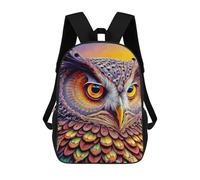 sinyumoney Colorful Owl Artwork-26 Zaino Scolastico Per Bambini, Borsa Scolastica Stampata in 3D Per Ragazzi, Studenti Delle Scuole Elementari E Medie 17inch