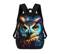 sinyumoney Colorful Owl Artwork-3 Zaino Scolastico Per Bambini Alla Moda Casual Zaini Per Bambini Stampati in 3D Borse Scolastiche Per Ragazzi Zaino Grande 17inch
