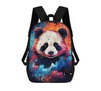 sinyumoney Colorful Panda - 2 Zaino scolastico per bambini, con stampa 3D, alla moda, per ragazzi, studenti delle scuole elementari e del college, 17 pollici