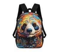 sinyumoney Colorful Panda Portrait-3 Zaini Casual Per Bambini, Borse Scolastiche Per Ragazzi E Ragazze, Zaini Per Libri, Zaini 17inch
