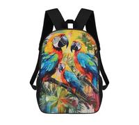 sinyumoney Colorful Parrots in Art -1 Zaini Stampati in 3D, Borsa Scolastica Casual Per Bambini, Borsa Scolastica Alla Moda Per Ragazzi, Studenti Delle Scuole Medie 17inch