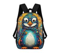 sinyumoney Colorful Penguin Artwork-1 Zaino Scolastico Per Bambini Stampato in 3D, Zaini Da Viaggio Ad Alta Capacità, Borse Per Libri, Zaini Scolastici Per Bambini 17inch