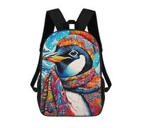 sinyumoney Colorful Penguin Artwork Zaino Scolastico Alla Moda Per Studenti, Adatto A Ragazzi E Ragazze, Ideale Per Viaggi All'aperto E Attività Ricreative. 17inch
