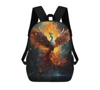 sinyumoney Colorful Phoenix Bird Fire Zaini Stampati in 3D, Borsa Scolastica Casual Per Bambini, Borsa Scolastica Alla Moda Per Ragazzi, Studenti Delle Scuole Medie 17inch