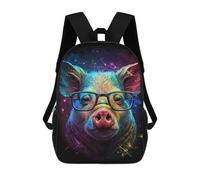 sinyumoney Colorful Pig Art Print-2 Zaini Per Bambini, Zaini Scolastici Personalizzati 3D Per Ragazzi E Ragazze, Zaini Scolastici Grandi, Zaini Casual Da Giorno 17inch