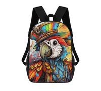 sinyumoney Colorful Pirate Parrot Artwork Zaini, Zaino Per Bambini, Borsa Scolastica Per Studenti, Zaini Da Viaggio Stampati in 3D, Zaino Accessorio Moda, Zaini Impermeabili Per Bambini 17inch