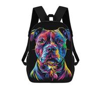 sinyumoney Colorful Pitbull Dog Pit Bull Zaino Scolastico Stampato in 3D, Borse Scolastiche Per Ragazzi E Ragazze, Zaino Per Laptop Per Bambini/studenti/adulti 17inch