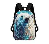 sinyumoney Colorful Polar Bear Illustration Zaino Scolastico Stampato in 3D, Borse Scolastiche Per Ragazzi E Ragazze, Zaino Per Laptop Per Bambini/studenti/adulti 17inch