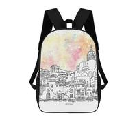 sinyumoney Colorful Procida Zaini Per Bambini Zaino Scolastico Borsa Scolastica Stampata in 3D Borsa Scolastica Per Ragazzi Studenti Delle Scuole Elementari E Medie 17inch
