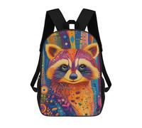 sinyumoney Colorful Raccoon Painting Zaino Scolastico Stampato in 3D, Borse Scolastiche Per Ragazzi E Ragazze, Zaino Per Laptop Per Bambini/studenti/adulti 17inch