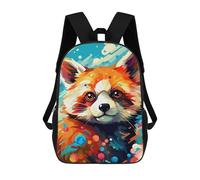 sinyumoney Colorful Red Panda Art Print Zaino scolastico stampato 3D per bambini, stile casual e alla moda, ideale per viaggi e studi., Stile:, 17"