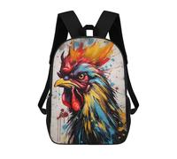 sinyumoney Colorful Rooster Splatter Zaini, Zaino Per Bambini, Borsa Scolastica Per Studenti, Zaini Da Viaggio Stampati in 3D, Zaino Accessorio Moda, Zaini Impermeabili Per Bambini 17inch
