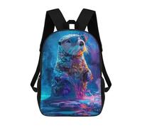 sinyumoney Colorful Sea Otter Paint Zaino Scolastico Stampato in 3D Zaino Scolastico Per Bambini Zaini Scolastici Zaini Da Viaggio Borsa Casual Alla Moda Per Bambini Studenti Scolastici 17inch