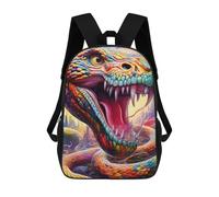 sinyumoney Colorful Serpent Artwork Zaini, Zaino Per Bambini, Borsa Scolastica Per Studenti, Zaini Da Viaggio Stampati in 3D, Zaino Accessorio Moda, Zaini Impermeabili Per Bambini 17inch