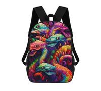 sinyumoney Colorful Serpent Gathering Zaino Scolastico Per Bambini, Zaino Casual Da Viaggio Per Ragazzi E Ragazze, Zaino Da Giorno Di Grande Capacità 17inch