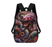 sinyumoney Colorful Serpent Mosaic Zaino Scolastico Stampato in 3D, Borse Scolastiche Per Ragazzi E Ragazze, Zaino Per Laptop Per Bambini/studenti/adulti 17inch