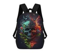 sinyumoney Colorful Skull Artwork -1 Zaino, Zaino Per Bambini, Borsa Scolastica Per Studenti, Zaino Per Libri, Borsa Scolastica Stampata in 3D Per Ragazzi E Ragazze 17inch