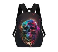 sinyumoney Colorful Skull Artwork-4 Zaino Per Bambini Zaino Divertente E Alla Moda Borsa Per Libri Per Ragazzi E Adolescenti Borse Scolastiche Stampate in 3D Per Ragazzi 17inch