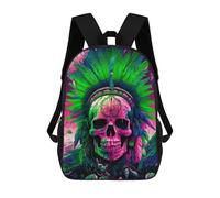 sinyumoney Colorful Skull Feather Headdress Art Zaino Per Bambini, Borsa Scolastica Di Grande Capacità, Zaino Per Studenti, Zaino Per Ragazzi, Ragazze, Adulti, Adolescenti 17inch