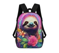 sinyumoney Colorful Sloth with Flowers Zaino Scolastico Stampato in 3D, Borse Scolastiche Per Ragazzi E Ragazze, Zaino Per Laptop Per Bambini/studenti/adulti 17inch