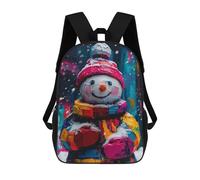sinyumoney Colorful Snowman Painting Zaino Scolastico Alla Moda Per Studenti, Adatto A Ragazzi E Ragazze, Ideale Per Viaggi All'aperto E Attività Ricreative. 17inch