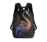 sinyumoney Colorful Swan Artwork Zaino Scolastico Per Bambini, Zaino Casual Da Viaggio Per Ragazzi E Ragazze, Zaino Da Giorno Di Grande Capacità 17inch