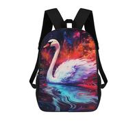 sinyumoney Colorful Swan Painting-2 Zaino Scolastico Per Bambini, Stampato in 3D, Borsa Scolastica Alla Moda, Borsa Scolastica Casual Per Ragazzi, Studenti Delle Scuole Elementari E Medie 17inch