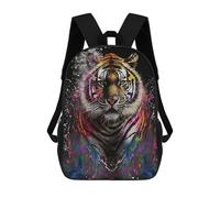 sinyumoney Colorful Tiger Artwork Zaino Scolastico Stampato in 3D, Borse Scolastiche Per Ragazzi E Ragazze, Zaino Per Laptop Per Bambini/studenti/adulti 17inch
