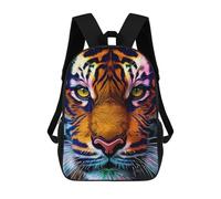 sinyumoney Colorful Tiger Portrait-21 Zaino Scolastico Per Bambini, Stampato in 3D, Borsa Scolastica Alla Moda, Borsa Scolastica Casual Per Ragazzi, Studenti Delle Scuole Elementari E Medie 17inch