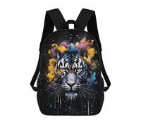 sinyumoney Colorful Tiger Portrait -23 Zaino Scolastico Stampato in 3D Per Bambini, Zaino Scolastico Casual Alla Moda Per Bambini Studenti 17inch