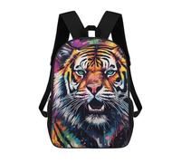 sinyumoney Colorful Tiger Portrait-47 Zaino Scolastico Alla Moda Per Studenti, Adatto A Ragazzi E Ragazze, Ideale Per Viaggi All'aperto E Attività Ricreative. 17inch