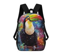 sinyumoney Colorful Toucan Artwork Zaini, Zaino Per Bambini, Borsa Scolastica Per Studenti, Zaini Da Viaggio Stampati in 3D, Zaino Accessorio Moda, Zaini Impermeabili Per Bambini 17inch