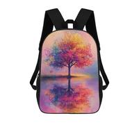 sinyumoney Colorful Tree Reflection Zaino Scolastico Per Bambini Da 17 Pollici, Zaino Casual Da Viaggio Per Ragazzi E Ragazze, Zaino Da Giorno Di Grande Capacità 17inch