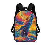 sinyumoney Colorful Whale Breaching at Sunset Zaino Scolastico Zaino Per Ragazze E Ragazzi Zaini Di Grande Capacità Zaino Per Bambini Borse Scolastiche Leggere Per Bambini E Studenti 17inch