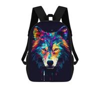 sinyumoney Colorful Wolf Art Print Zaino Per Bambini Zaino Divertente E Alla Moda Borsa Per Libri Per Ragazzi E Adolescenti Borse Scolastiche Stampate in 3D Per Ragazzi 17inch