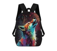 sinyumoney Colorful Wolf Painting-1 Zaino Per Bambini Zaino Divertente E Alla Moda Borsa Per Libri Per Ragazzi E Adolescenti Borse Scolastiche Stampate in 3D Per Ragazzi 17inch