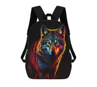 sinyumoney Colorful Wolf Zaino Per La Scuola Stampato in 3D Borsa Scolastica Per Ragazzi E Ragazze Zaino Per Bambini Zaino Da Viaggio 17inch