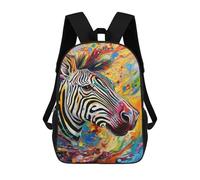 sinyumoney Colorful Zebra Abstract Art Zaino Scolastico Zaino Per Bambini Borsa Scolastica Di Grande Capacità Zaino Per Bambini Per La Scuola Zaino 3D Borsa Per Libri Regali Per Bambini 17inch
