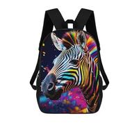 sinyumoney Colorful Zebra Artwork-1 Zaini Per Bambini, Zaini Scolastici Personalizzati 3D Per Ragazzi E Ragazze, Zaini Scolastici Grandi, Zaini Casual Da Giorno 17inch