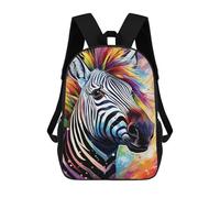sinyumoney Colorful Zebra Artwork Zaini Casual Per Bambini, Borse Scolastiche Per Ragazzi E Ragazze, Zaini Per Libri, Zaini 17inch