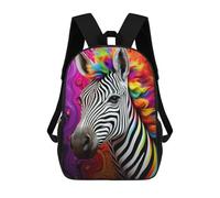 sinyumoney Colorful Zebra Artwork Zaino Scolastico Per Bambini Stampato in 3D, Zaini Da Viaggio Ad Alta Capacità, Borse Per Libri, Zaini Scolastici Per Bambini 17inch