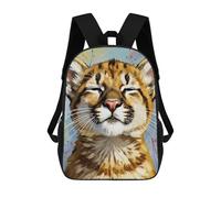 sinyumoney Content Cougar Cub Portrait Painting Zaini Per Bambini, Zaini Scolastici Personalizzati 3D Per Ragazzi E Ragazze, Zaini Scolastici Grandi, Zaini Casual Da Giorno 17inch