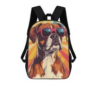 sinyumoney Cool Boxer Dog with Sunglasses Zaino Per Bambini Con Stampa 3D, Borsa Scolastica Per Ragazzi, Zainetto Casual, Borsa Divertente Per Bambini E Adolescenti 17inch