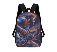 sinyumoney Cool Opossum Animals Zaino scolastico per ragazze e ragazzi, zaino con tasca, zaino alla moda per bambini, Chitarrista, 17"