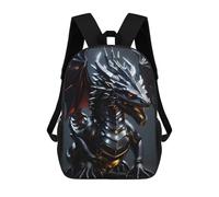 sinyumoney Cool Opossum Animals Zaino scolastico per ragazze e ragazzi, zaino con tasca, zaino alla moda per bambini, Metallo Silver Dragon, 17"