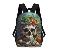 sinyumoney Cool Opossum Animals Zaino scolastico per ragazze e ragazzi, zaino con tasca, zaino alla moda per bambini, Nightshade Skull Classic, 17"