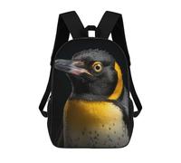 sinyumoney Cool Penguin PortraitZaino Scolastico Per Bambini, Zaini Stampati in 3D, Zaini Alla Moda Per La Scuola Elementare E Media Per Ragazzi. 17inch