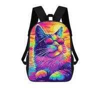sinyumoney Cool Popart Cat Zaino Scolastico Stampato in 3D, Borse Scolastiche Per Ragazzi E Ragazze, Zaino Per Laptop Per Bambini/studenti/adulti 17inch